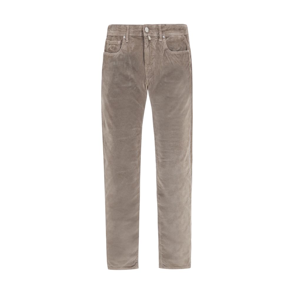 Brown Cotton Casual Pants