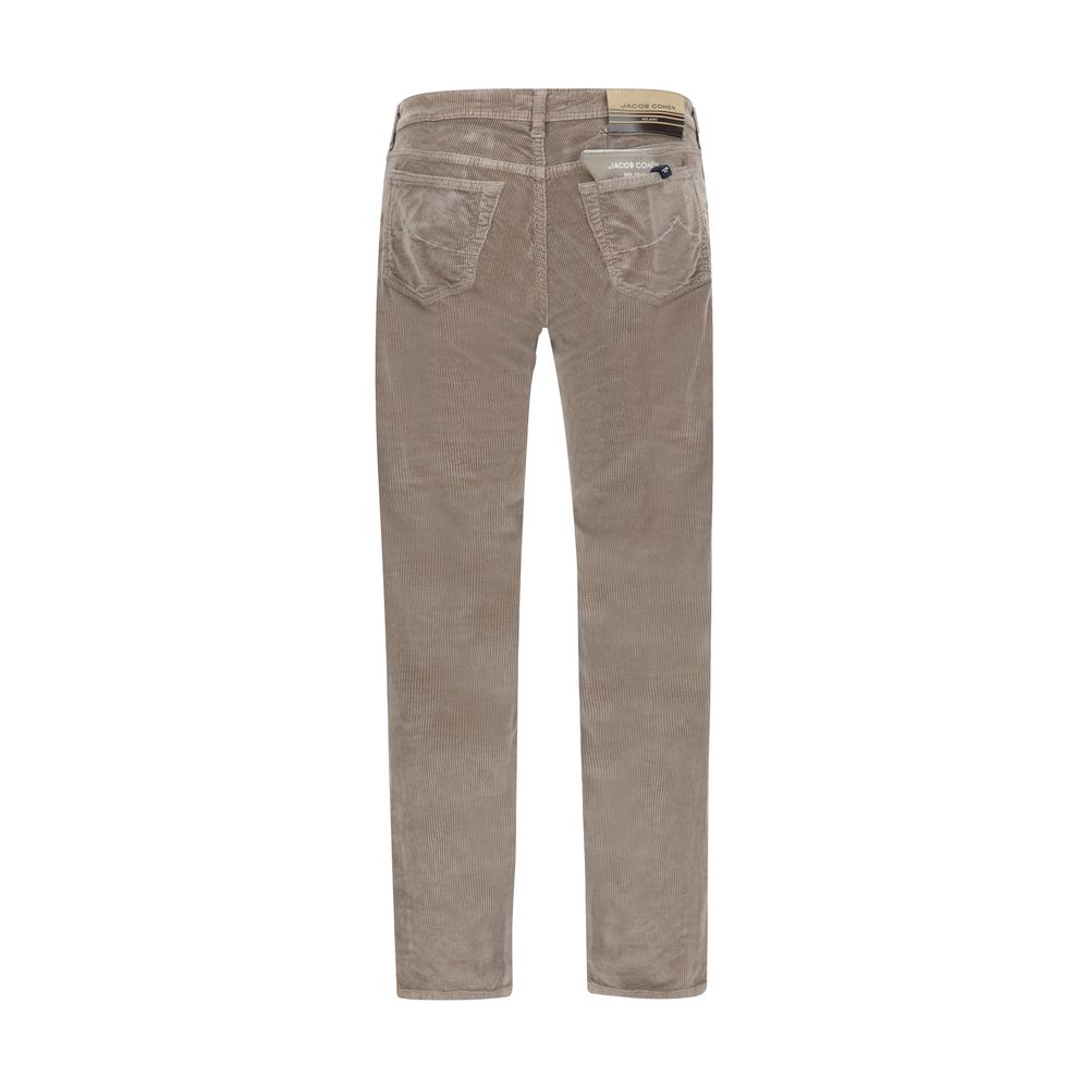Brown Cotton Casual Pants