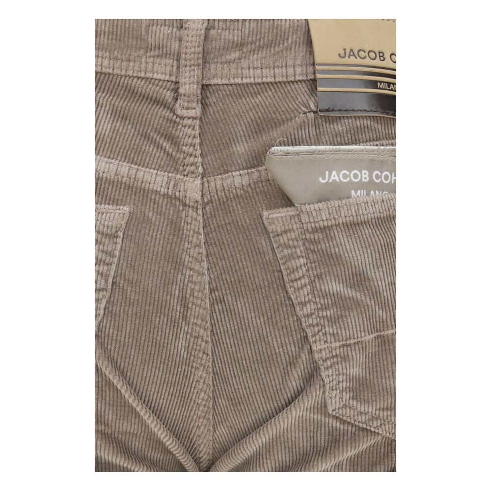 Brown Cotton Casual Pants