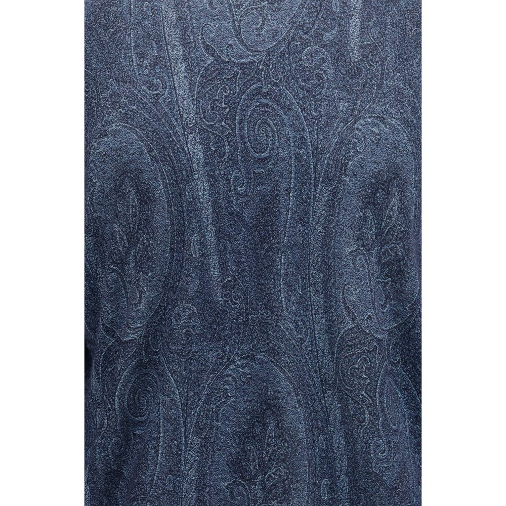 Blue Silk Turtleneck