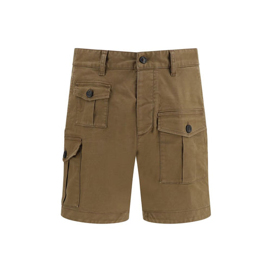 Brown Cotton Bermuda Shorts
