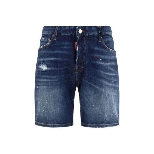 Blue Cotton Bermuda Shorts