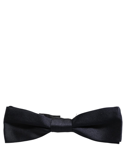 Men Dark Blue 100% Silk Adjustable Neck Papillon Bow Tie