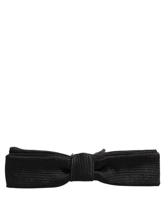 Men Black 100% SIlk Adjustable Neck Papillon Bow Tie