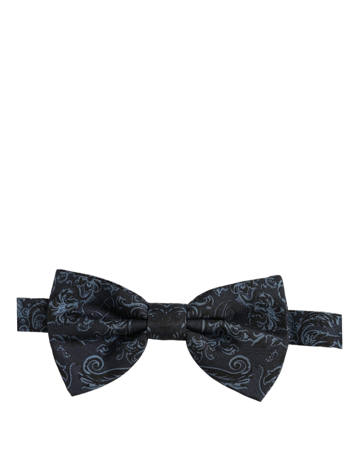Men Black Blue Paisley Adjustable Neck Papillon Bow Tie