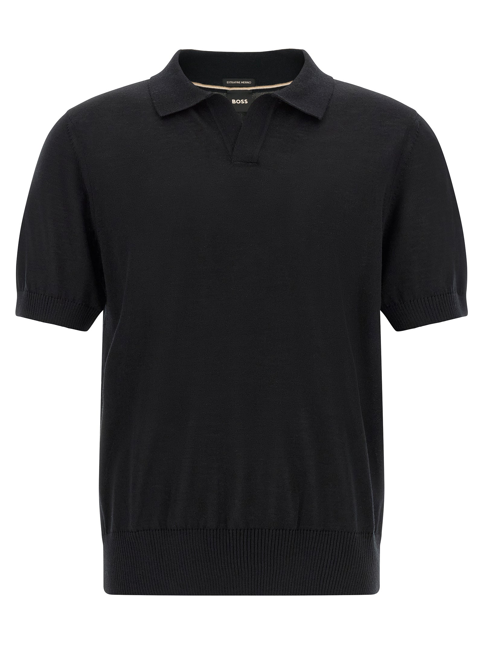 Black Virgin Wool Polo Shirt