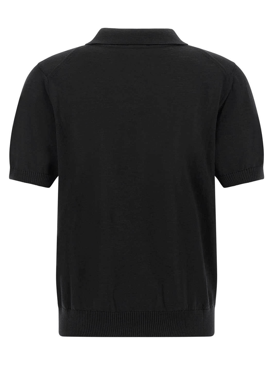 Black Virgin Wool Polo Shirt