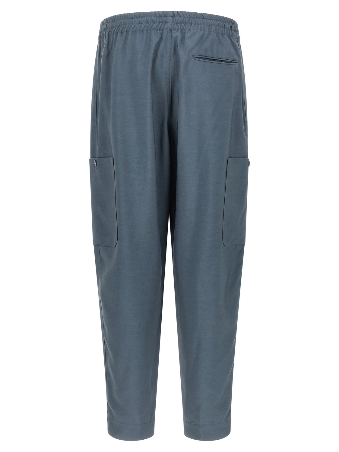 Gray Wool Cargo Pants
