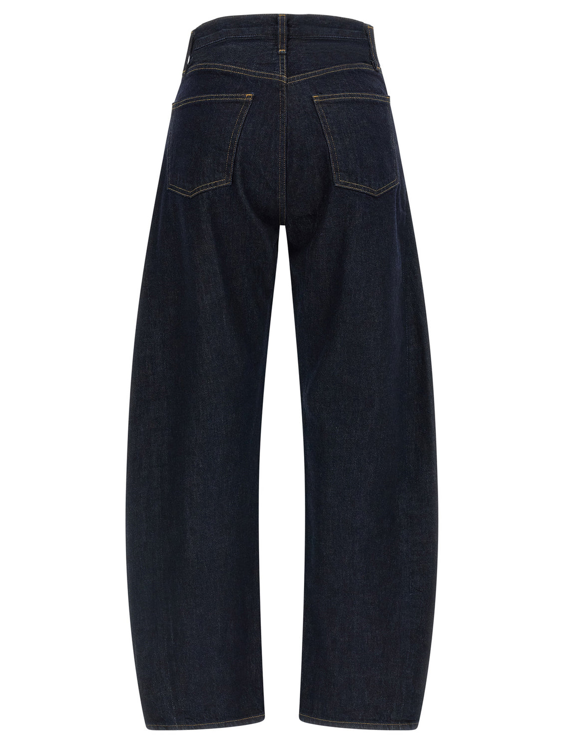 Blue Cotton High-Waisted Jean