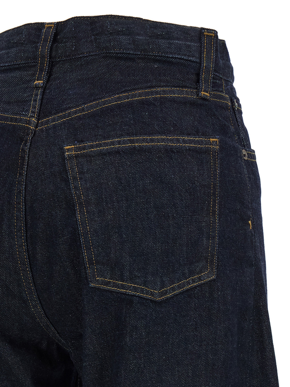 Blue Cotton High-Waisted Jean