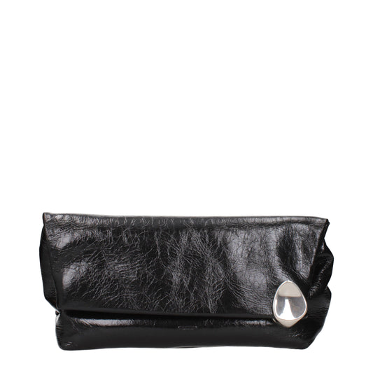 Black Leather Clutch Bag