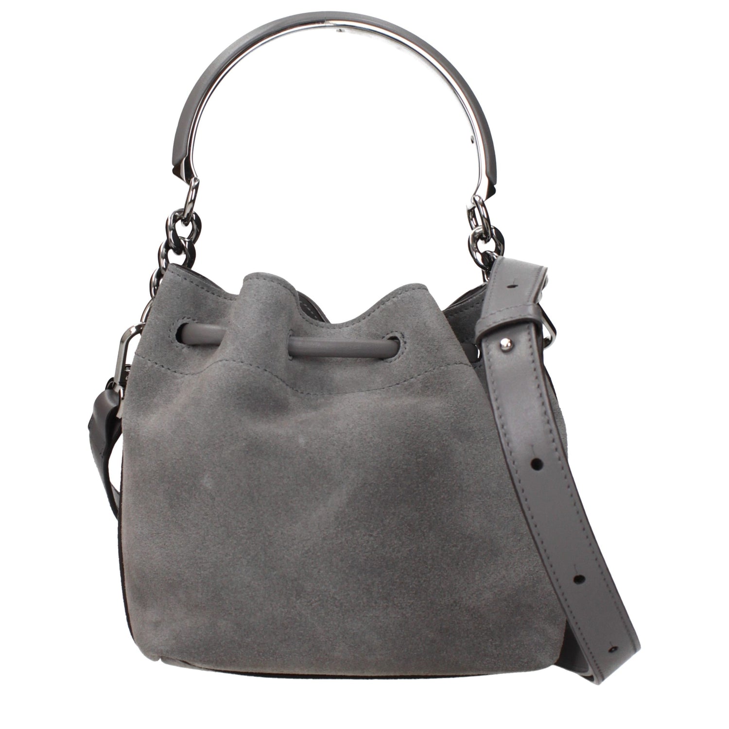 Gray Leather Handbag