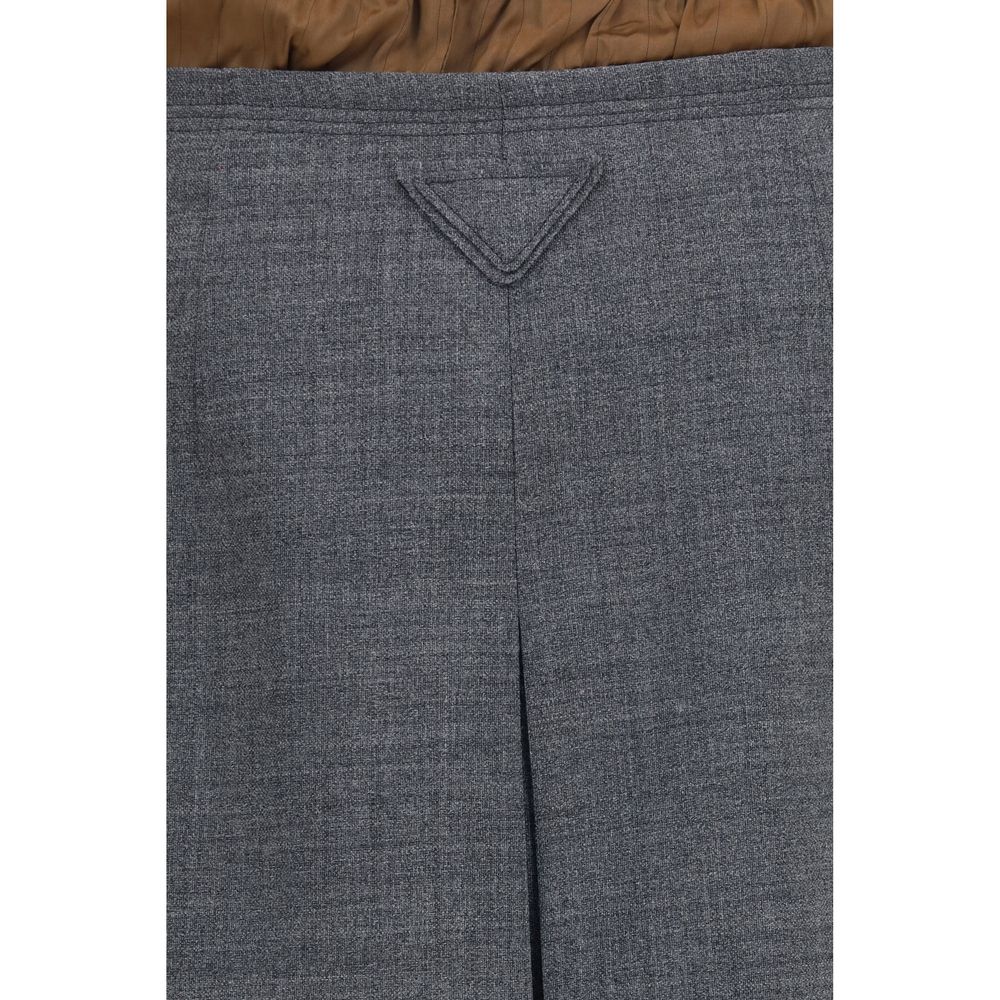 Gray Wool Oves Aries Midi Skirt