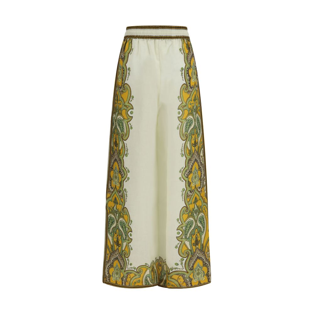 Beige Linen Casual Pants