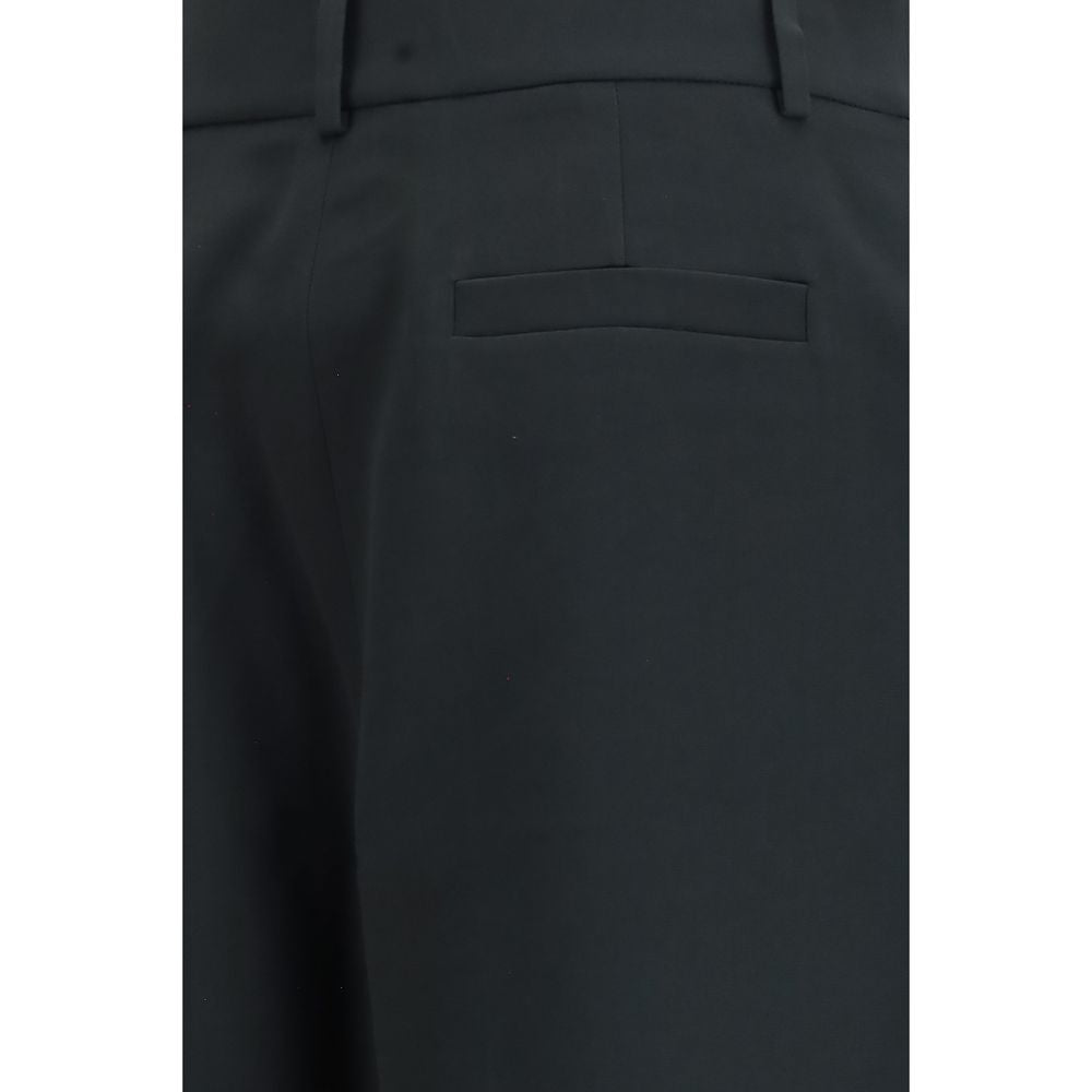 Black Silk Casual Pants