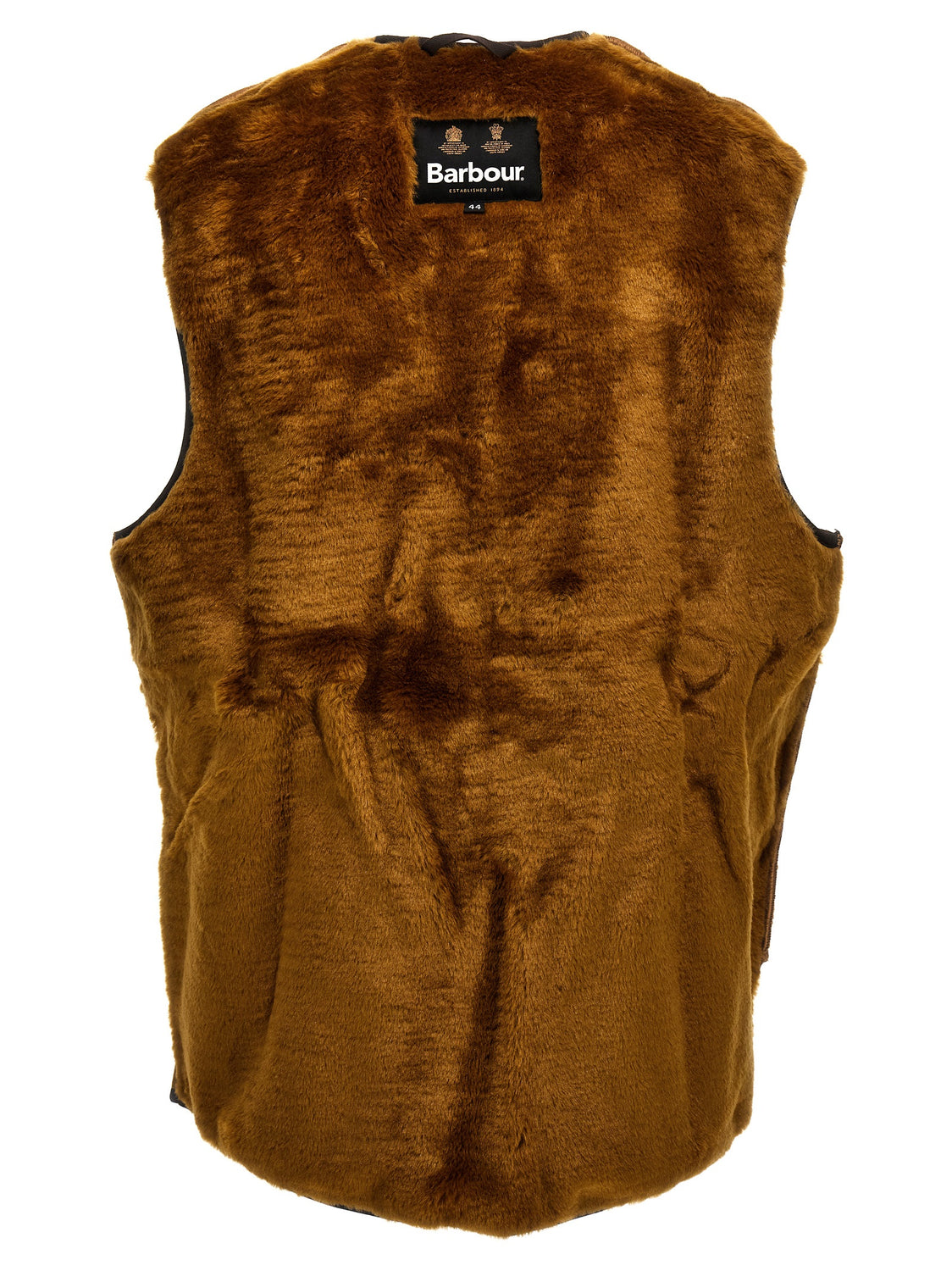 Brown Polyester Sleeveless Jacket