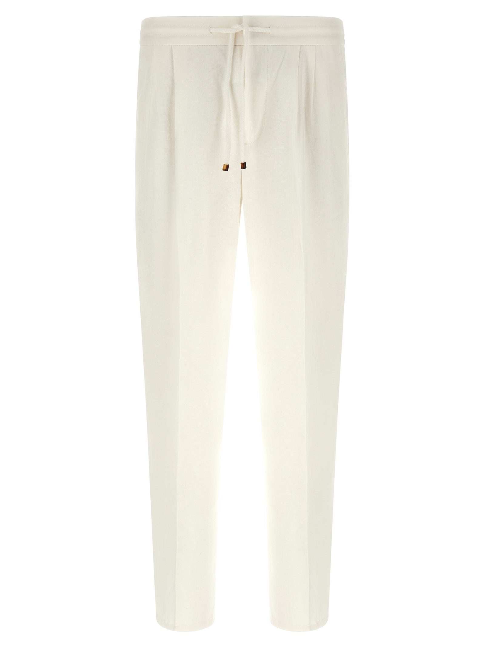 White Linen Casual Pants