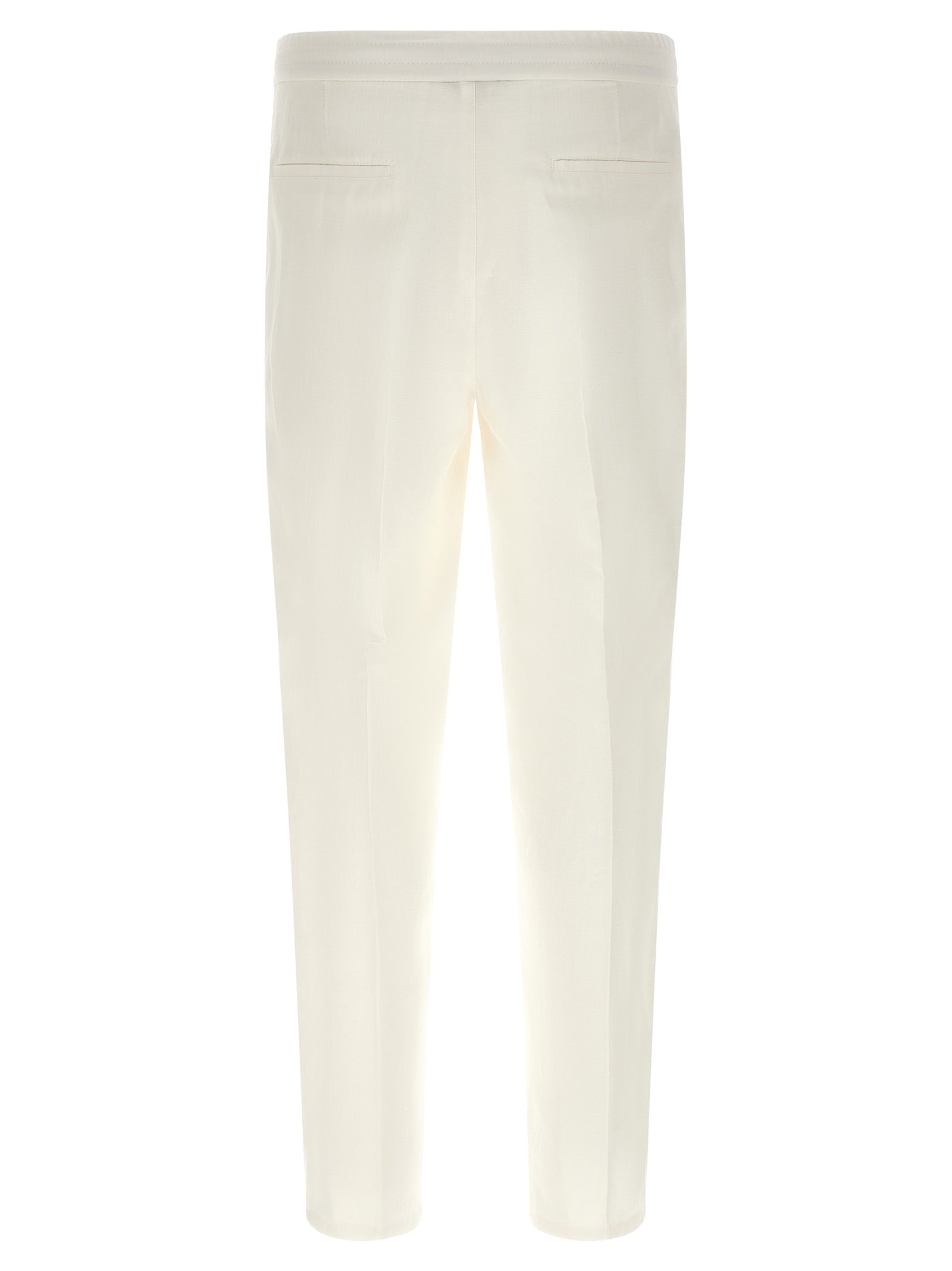 White Linen Casual Pants