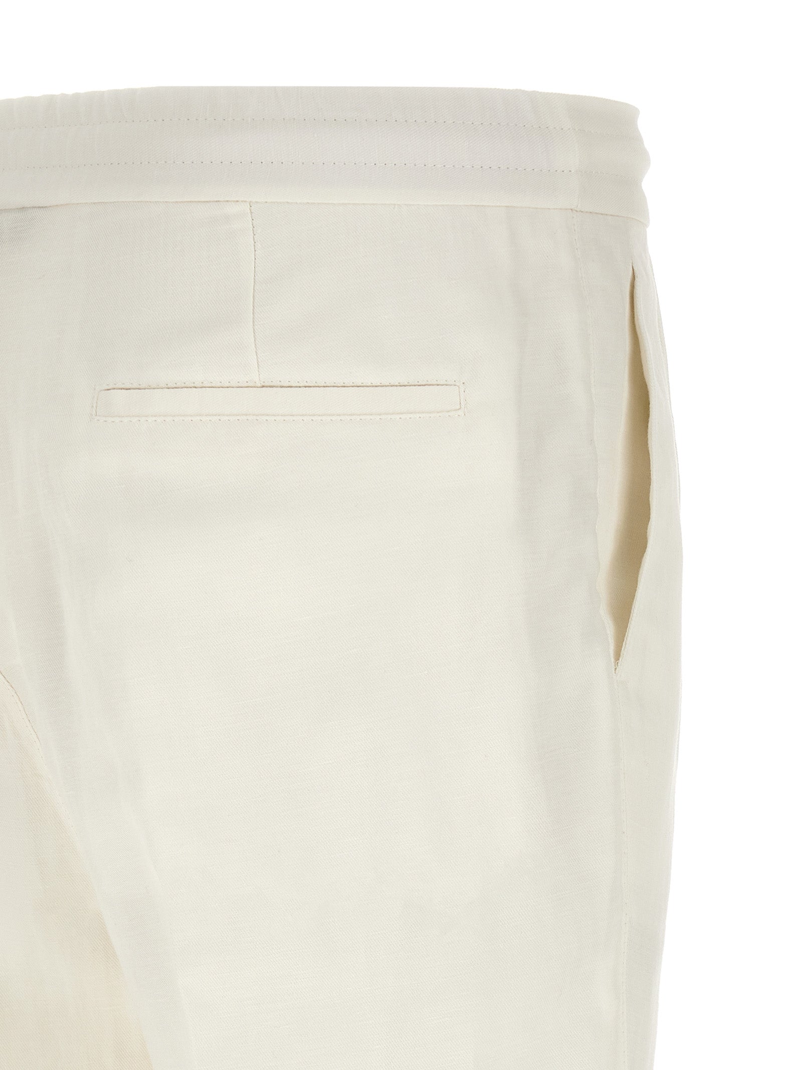 White Linen Casual Pants