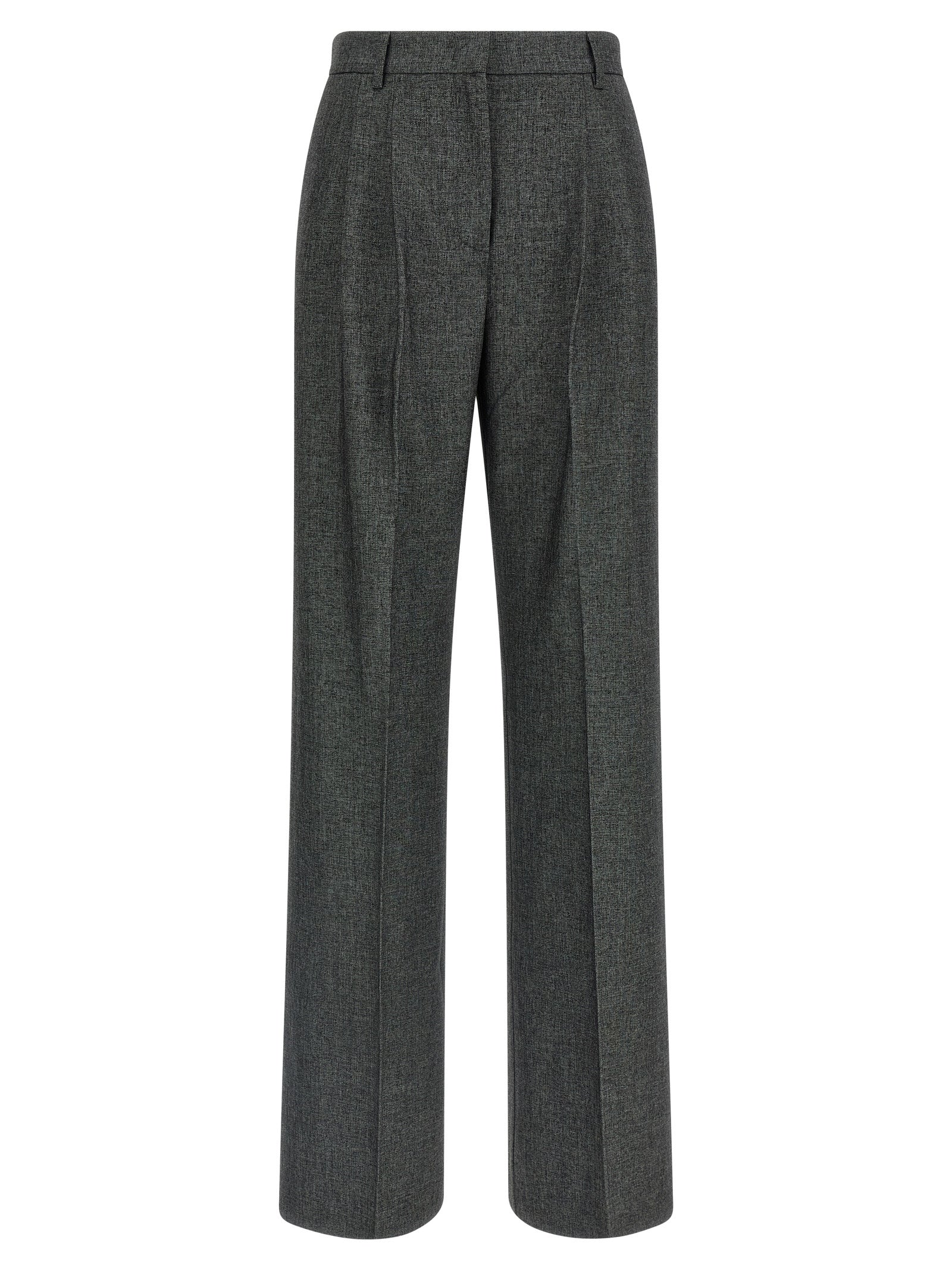Gray Polyester Dress Pants