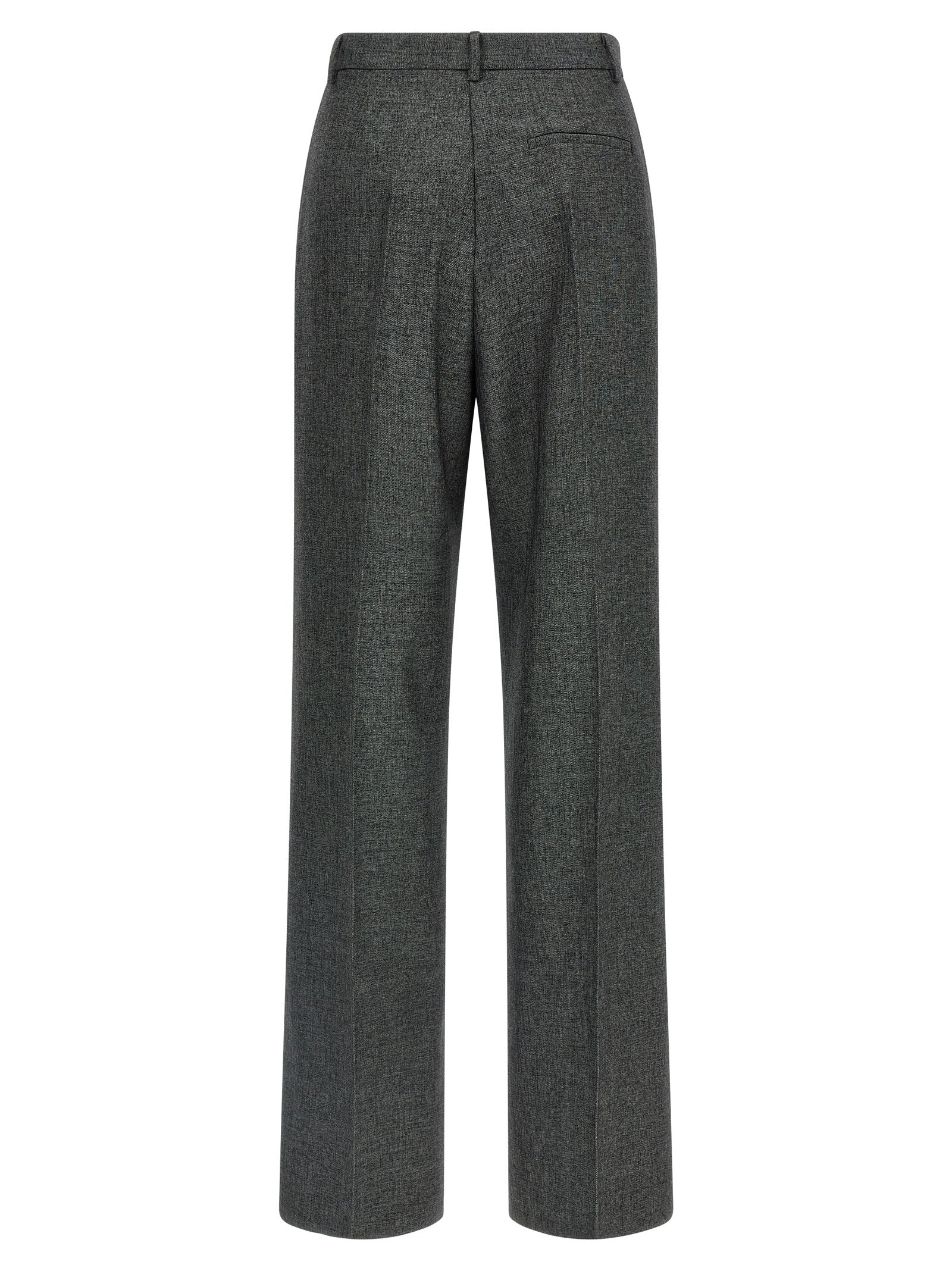 Gray Polyester Dress Pants