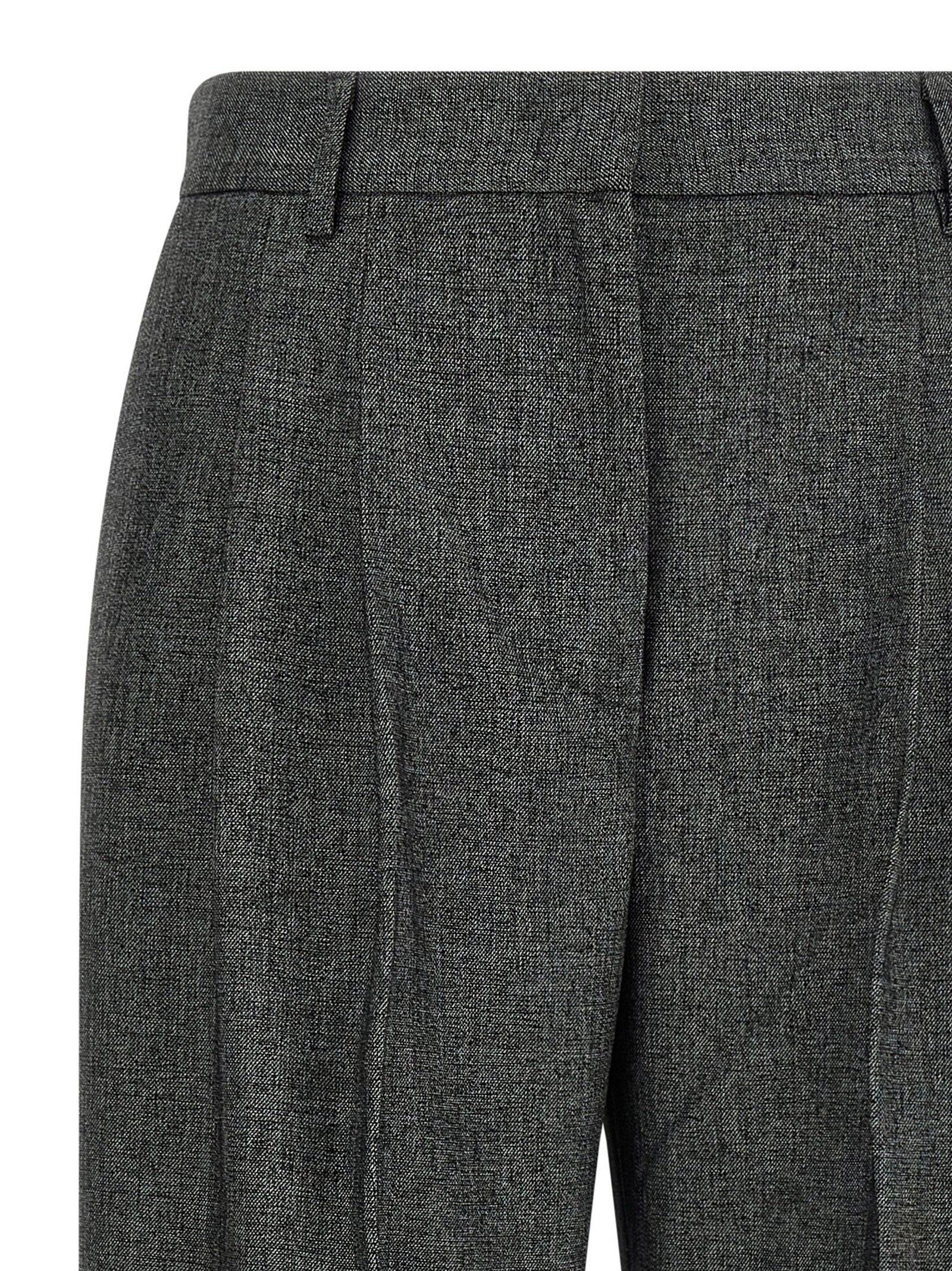 Gray Polyester Dress Pants
