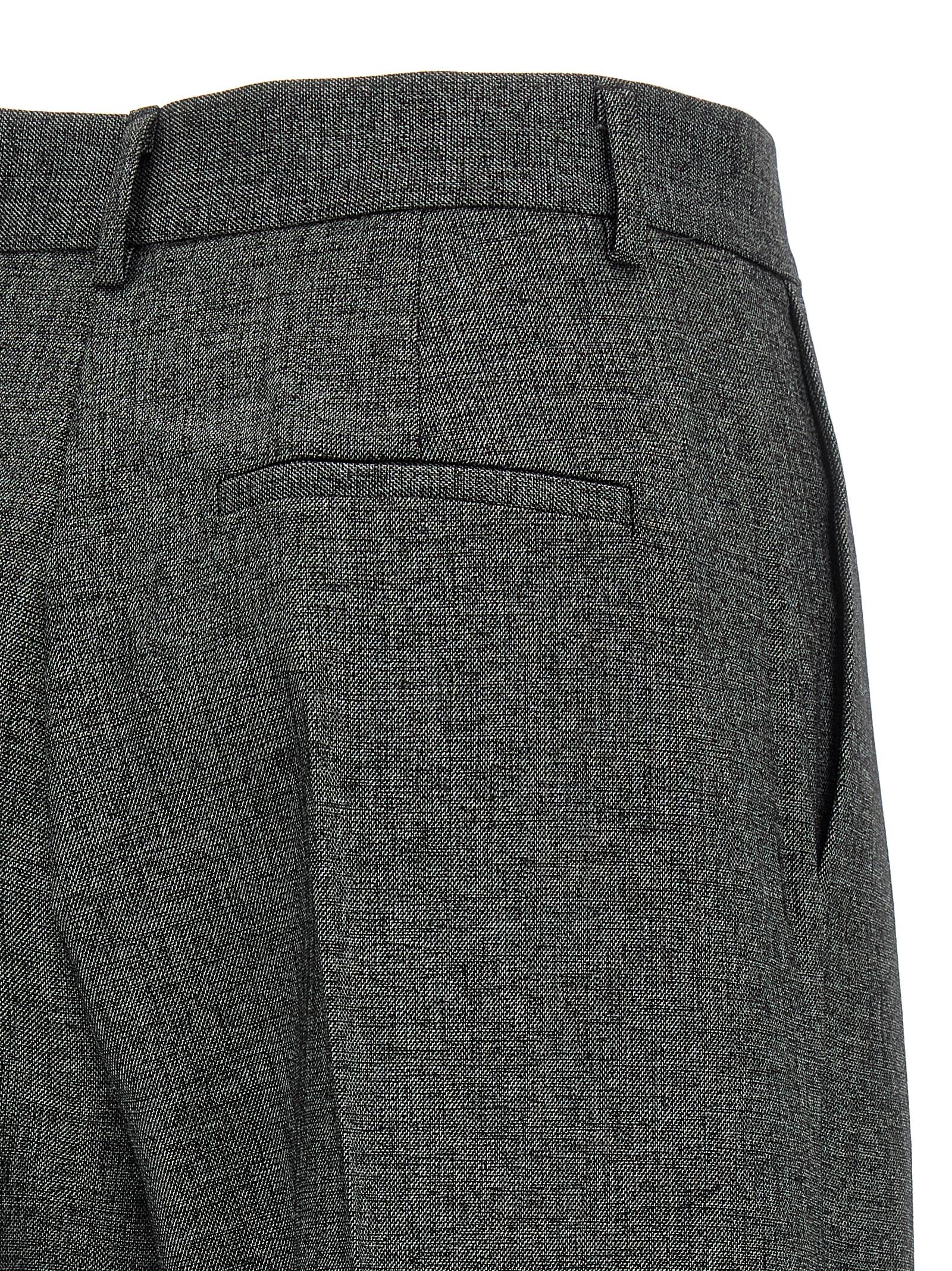 Gray Polyester Dress Pants