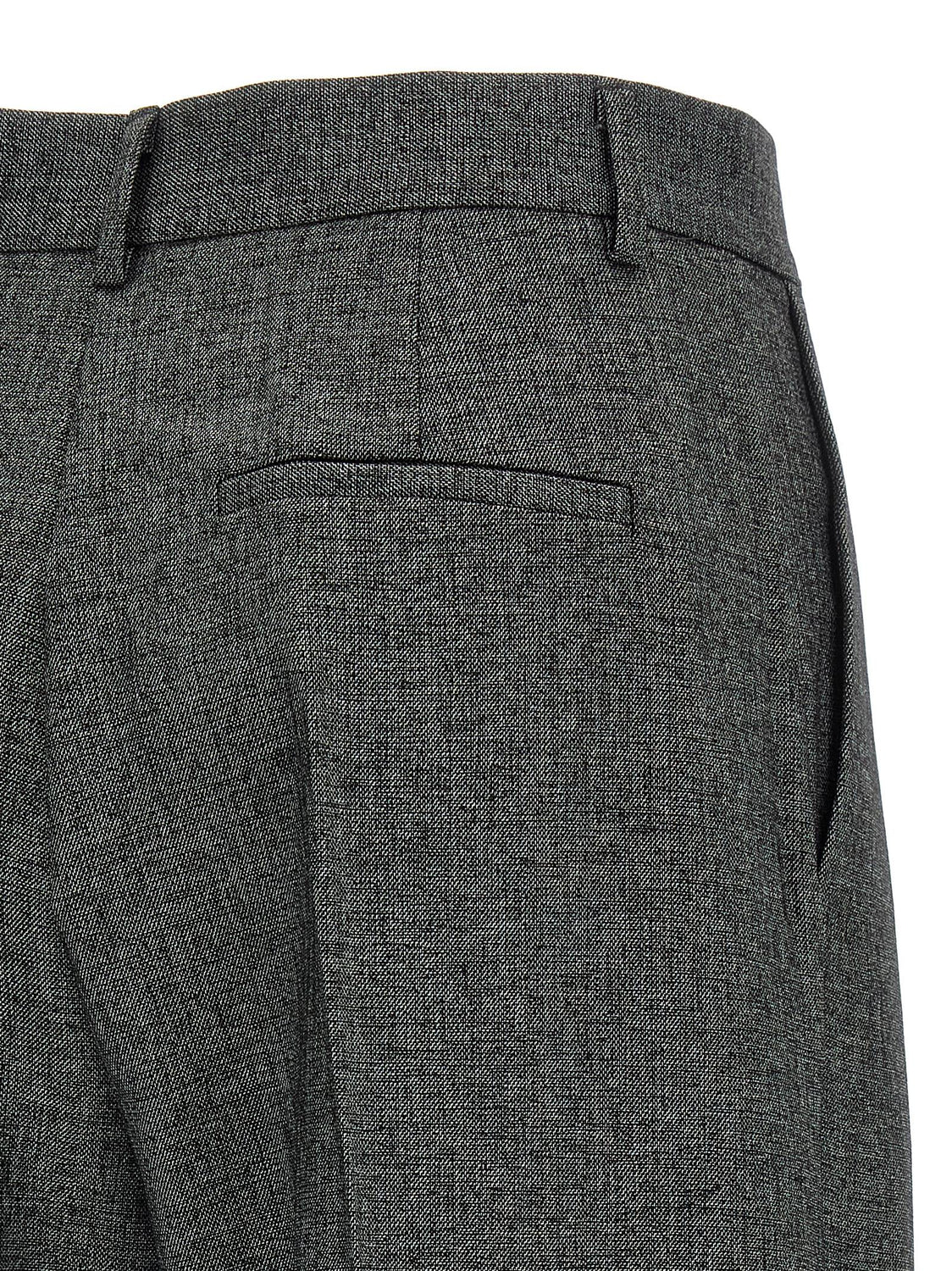 Gray Polyester Dress Pants