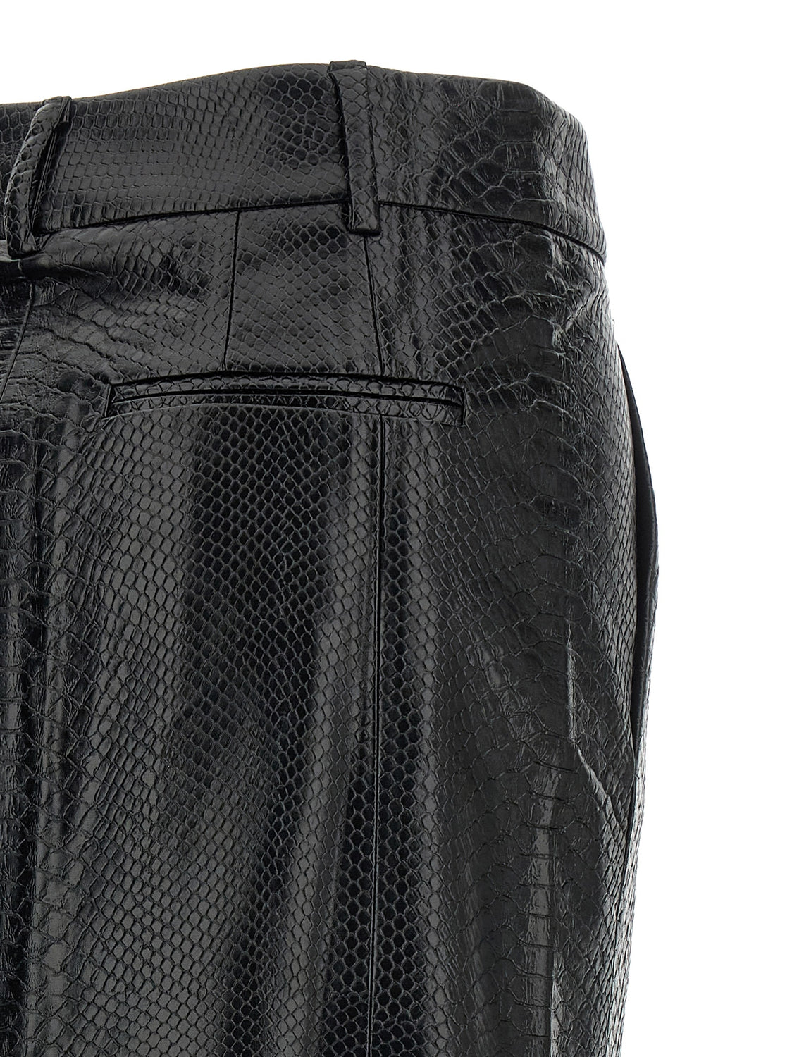 Black Polyethylene Midi Skirt