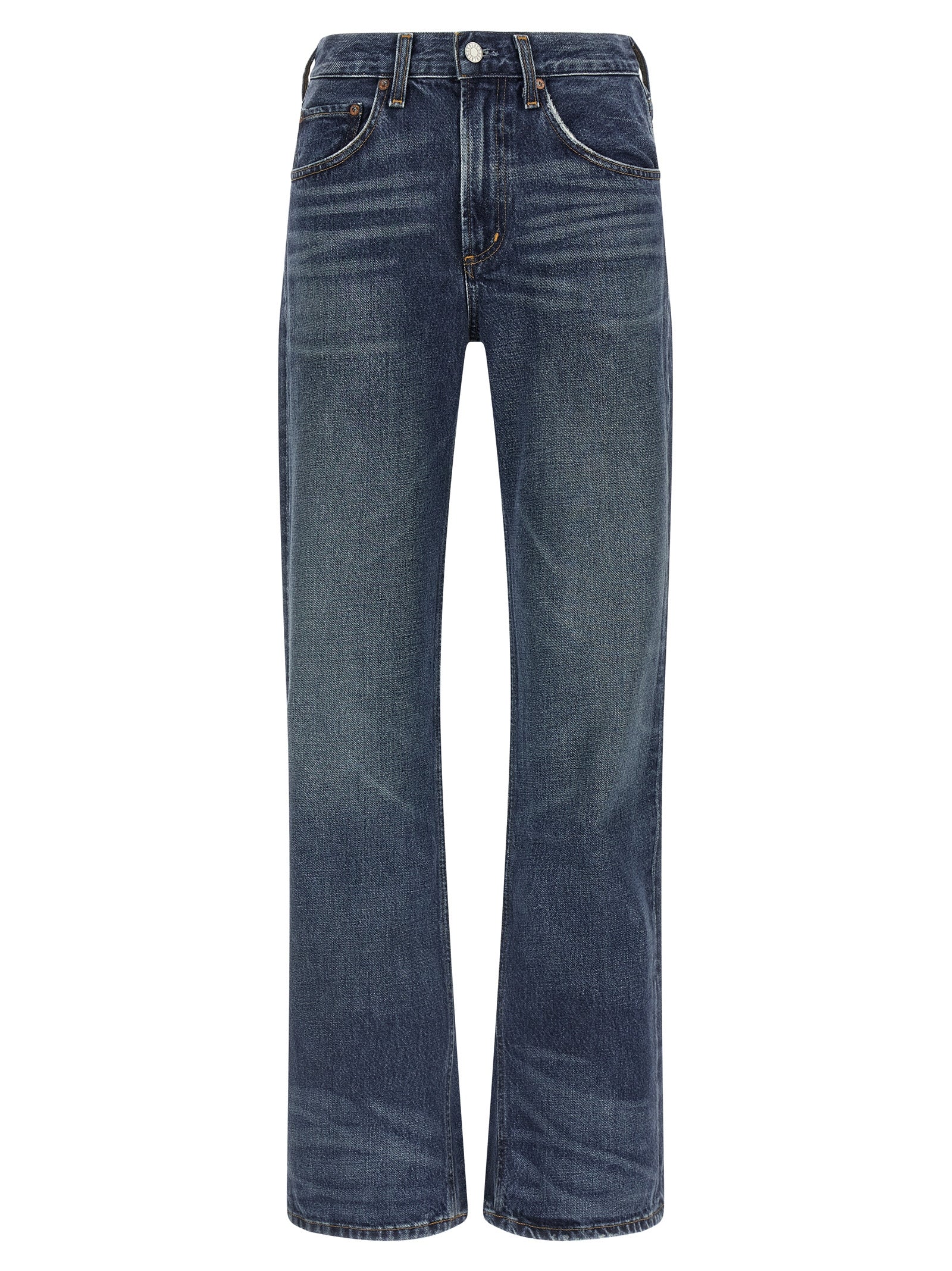 Blue Cotton Bootcut Jeans