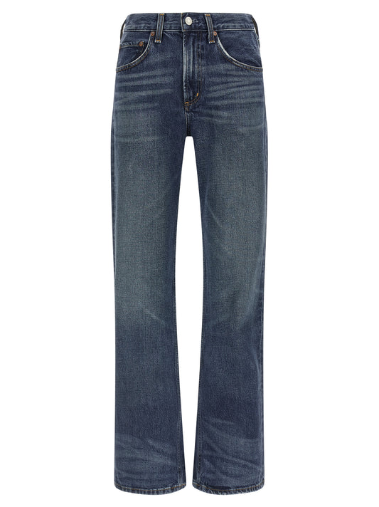 Blue Cotton Bootcut Jeans