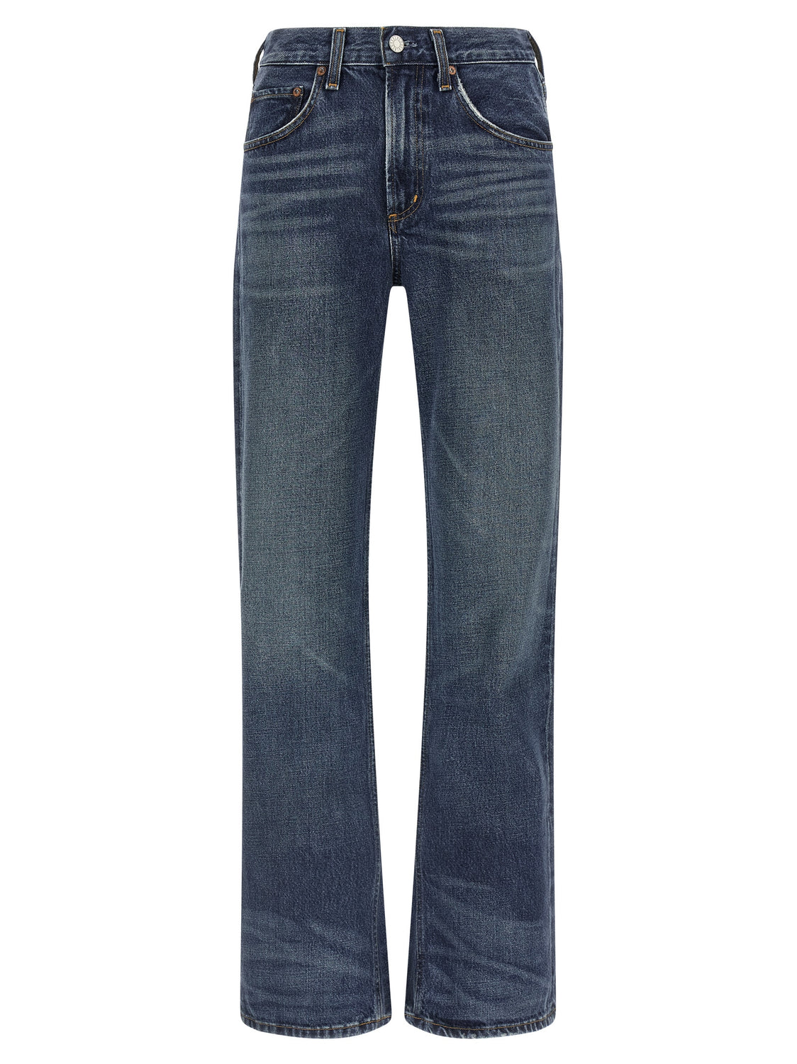 Blue Cotton Bootcut Jeans