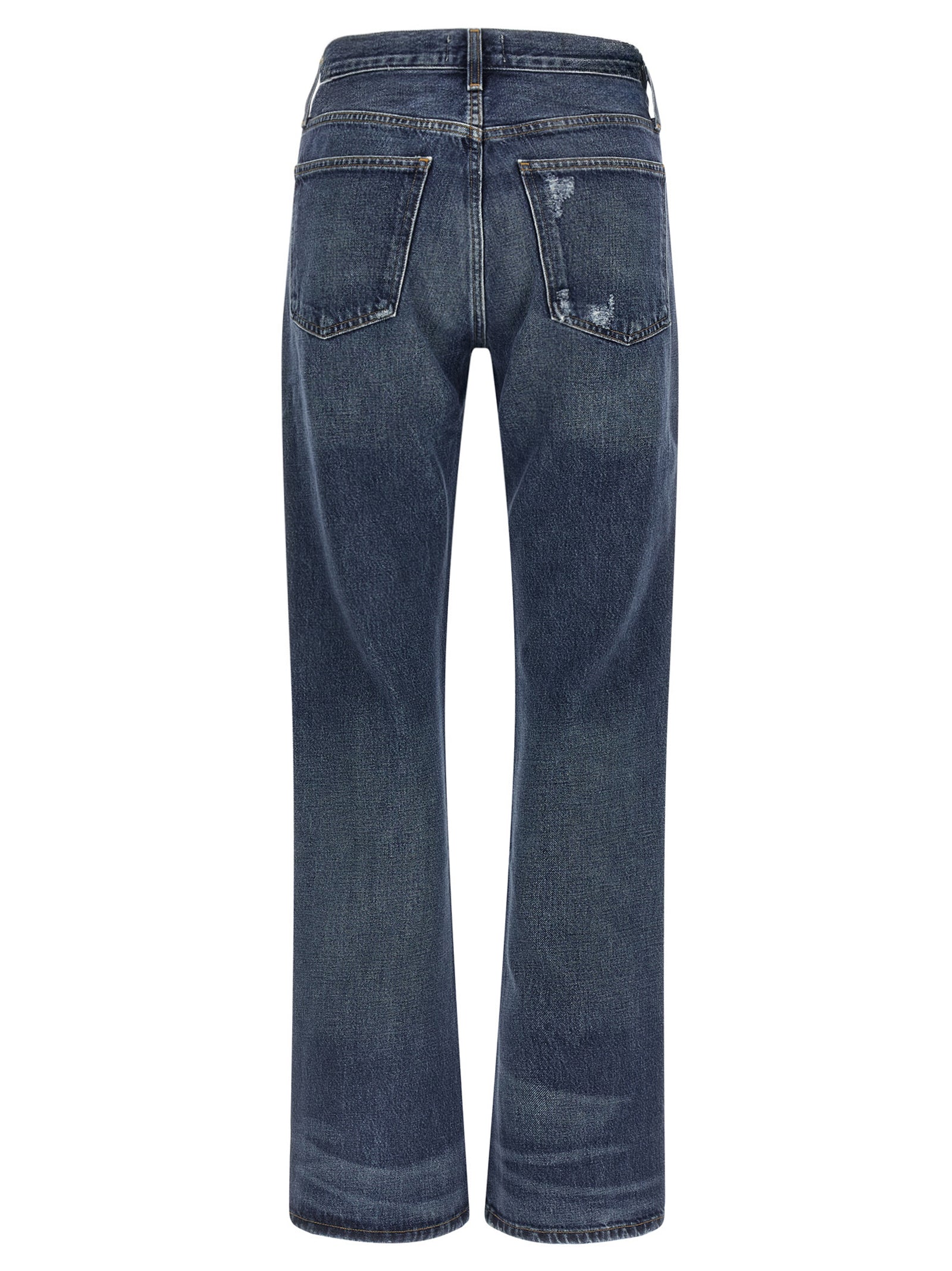 Blue Cotton Bootcut Jeans