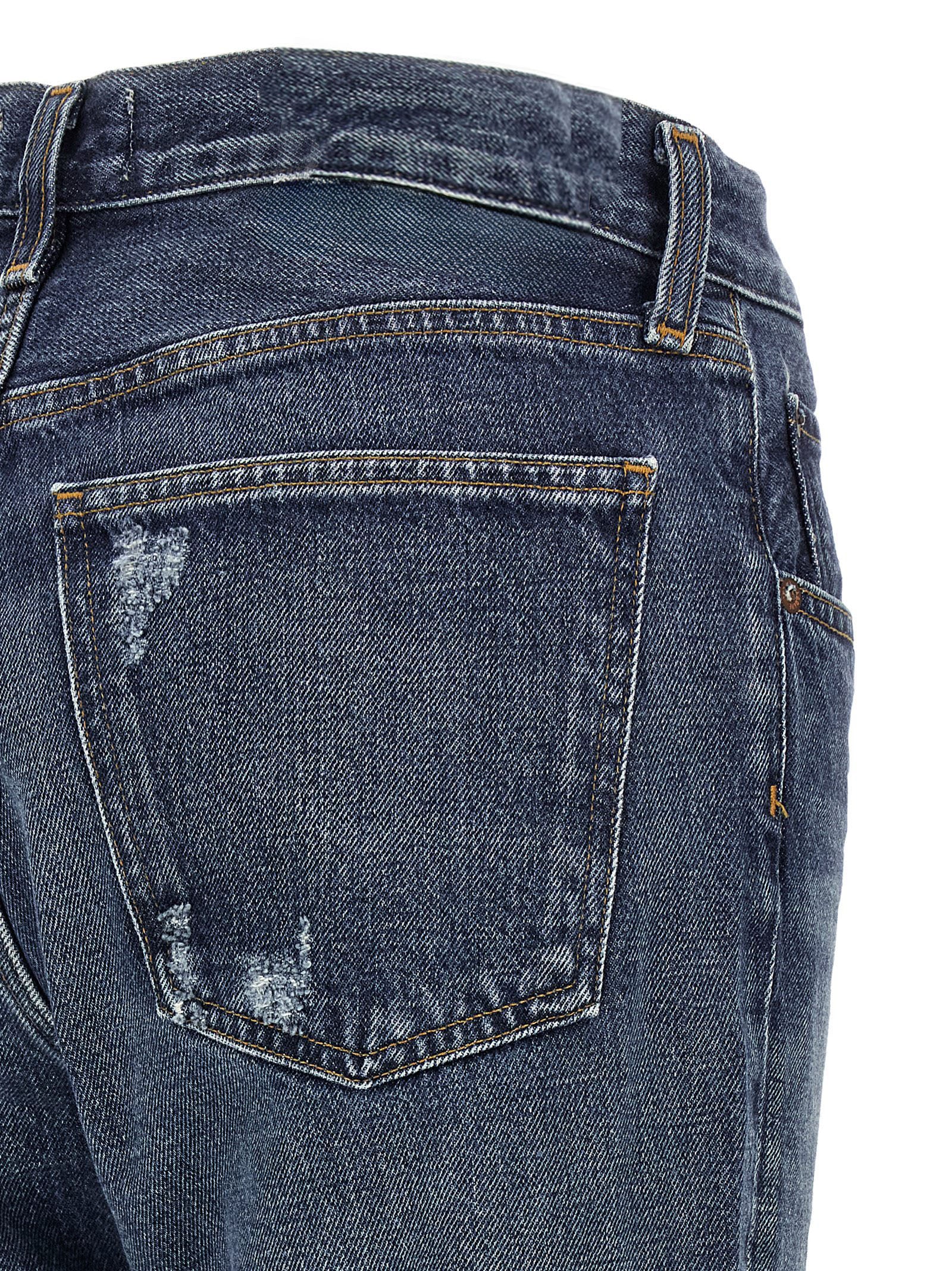 Blue Cotton Bootcut Jeans