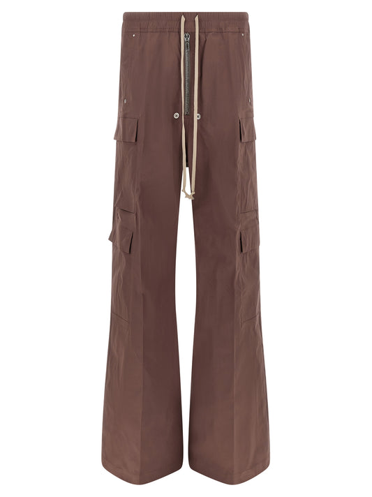 Brown Cotton Flared Pants