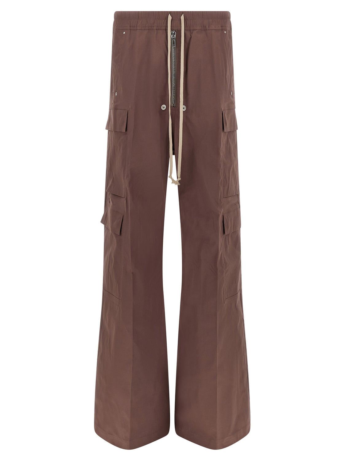 Brown Cotton Flared Pants