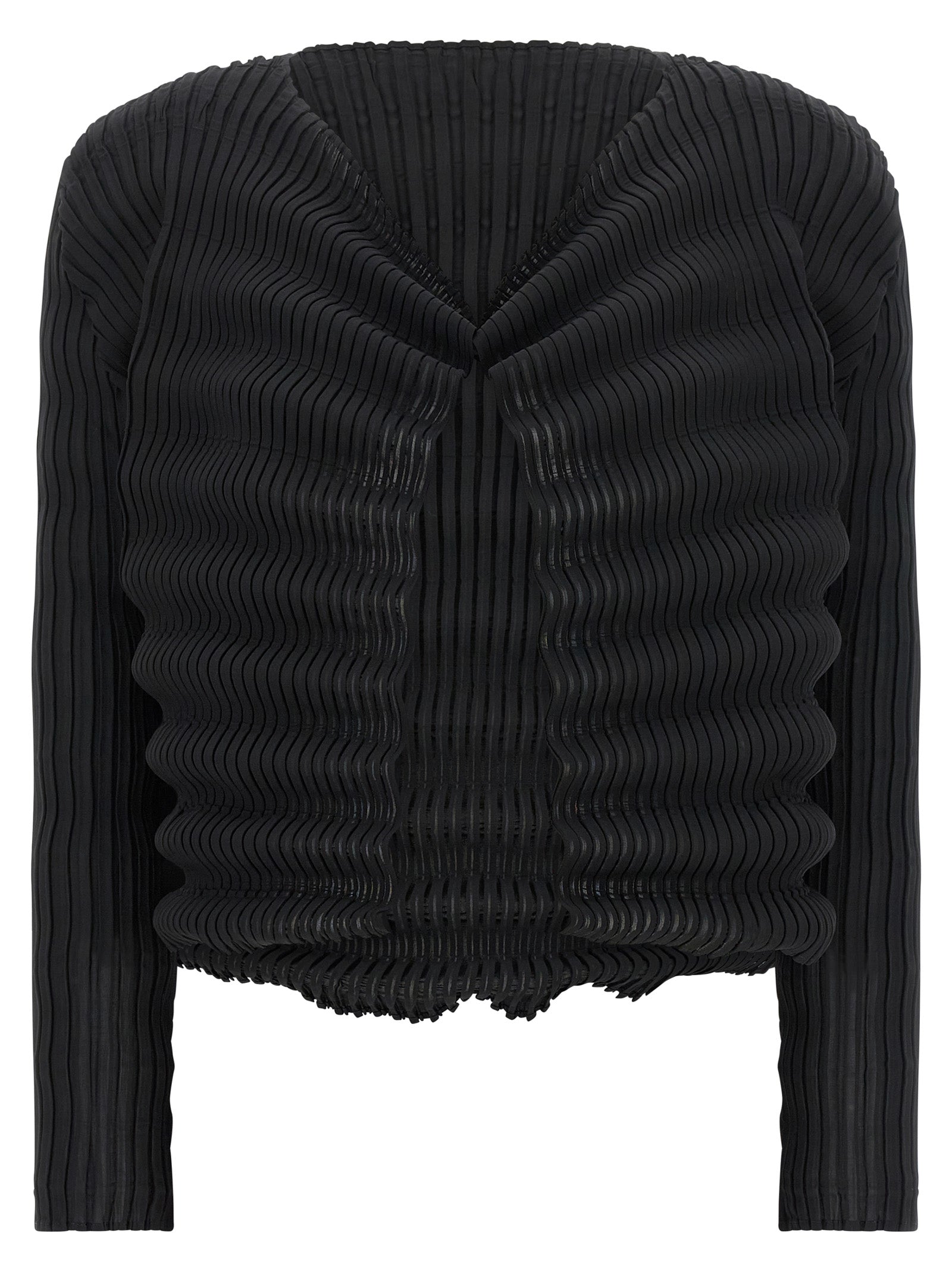 Black Polyester Cardigan