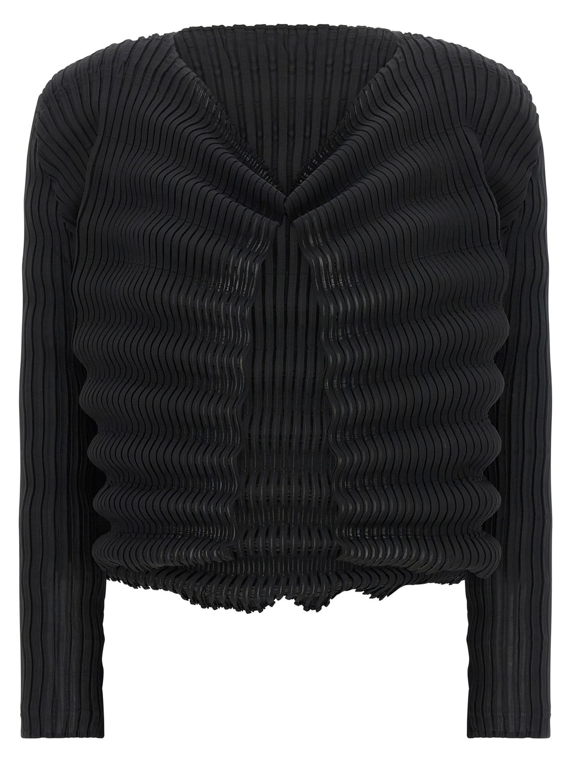 Black Polyester Cardigan