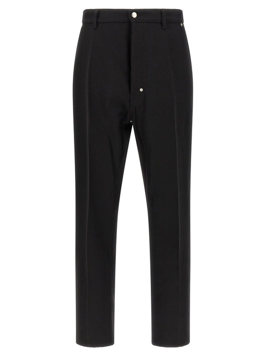 Black Cotton Casual Pants
