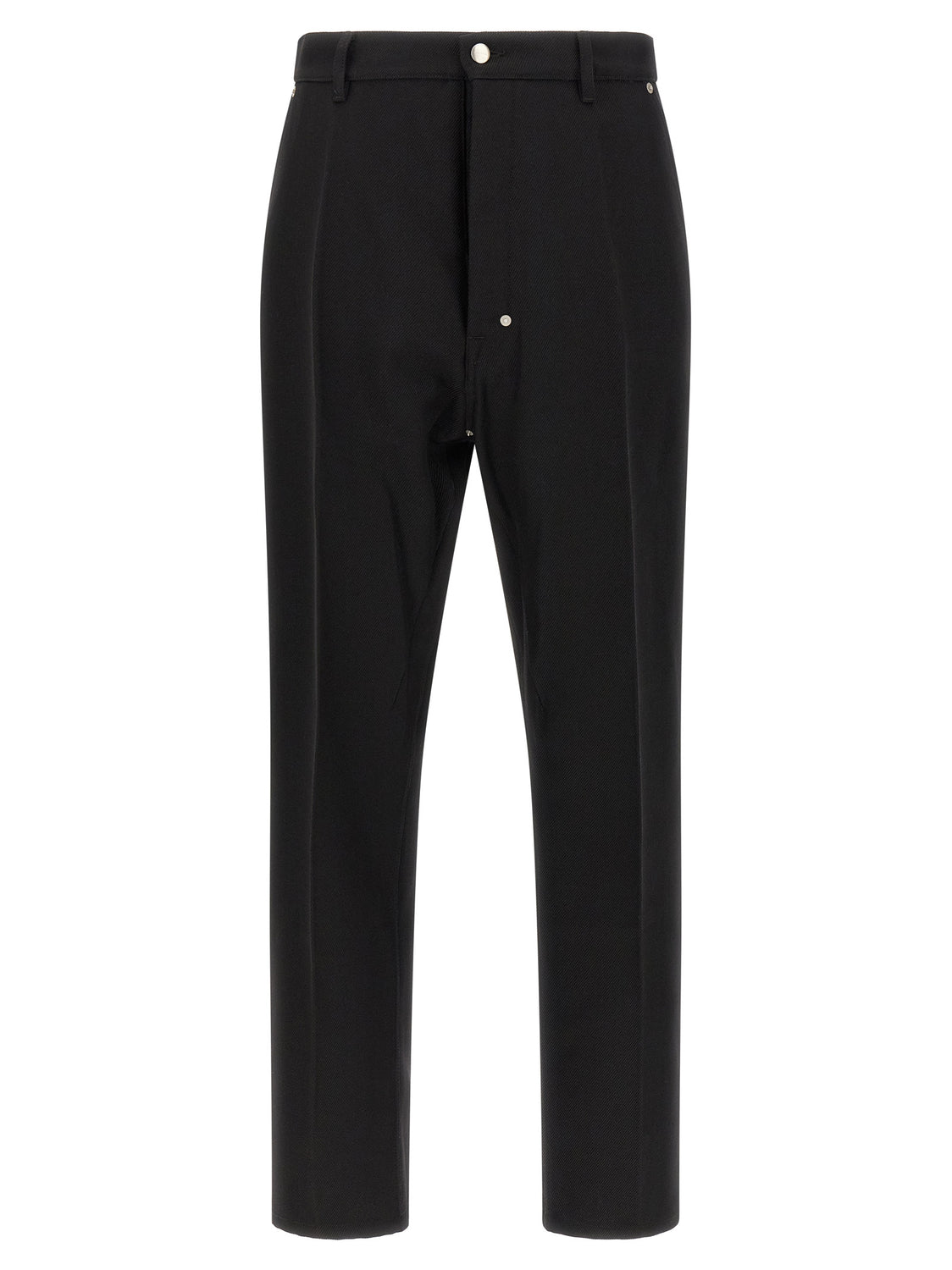 Black Cotton Casual Pants