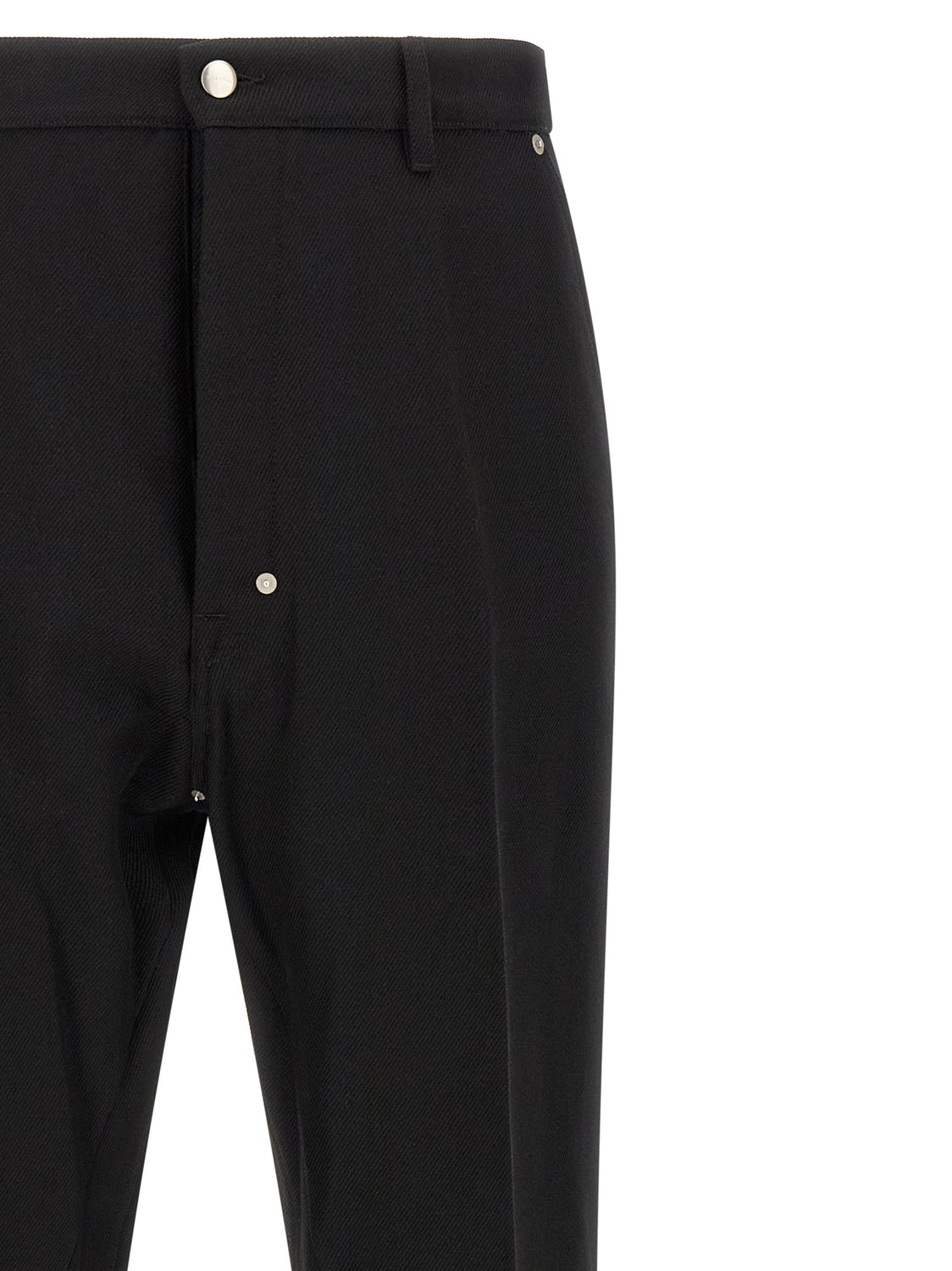 Black Cotton Casual Pants