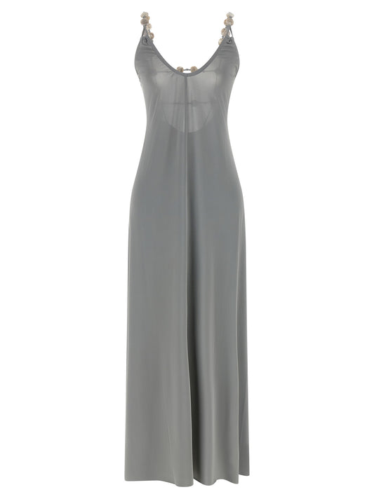 Silver Polyamide Long Dress