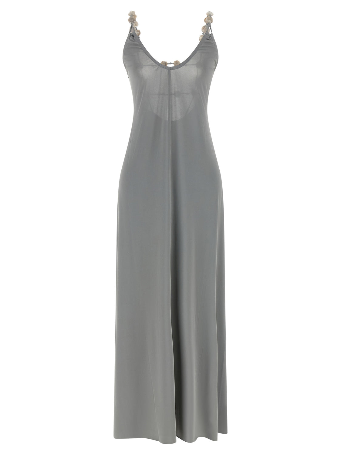 Silver Polyamide Long Dress
