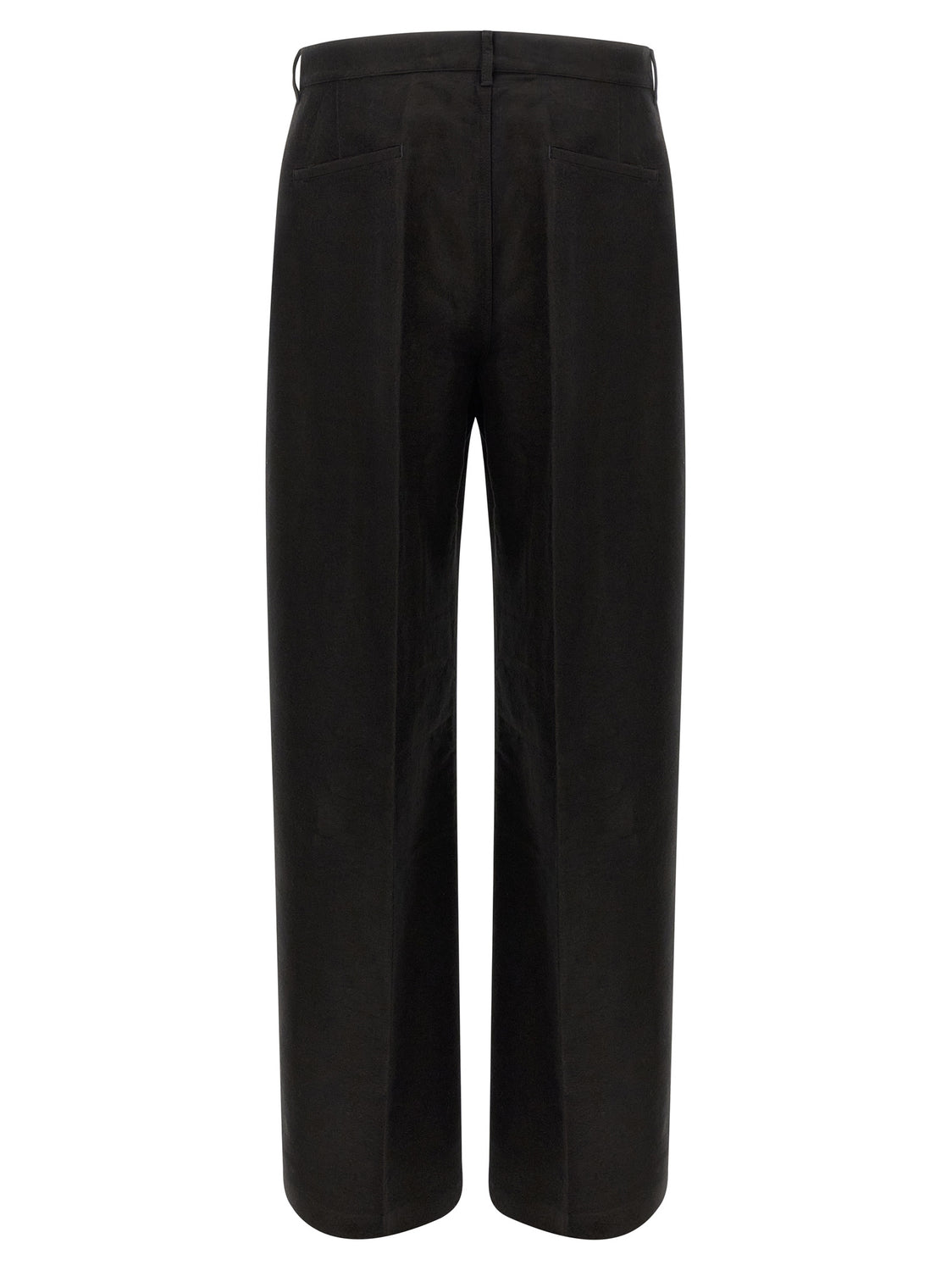Black Ramie Casual Pants