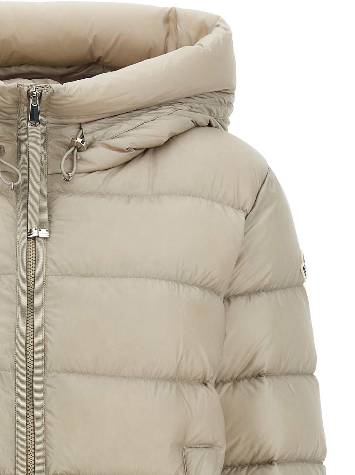 Beige Polyamide Full-Length Jacket