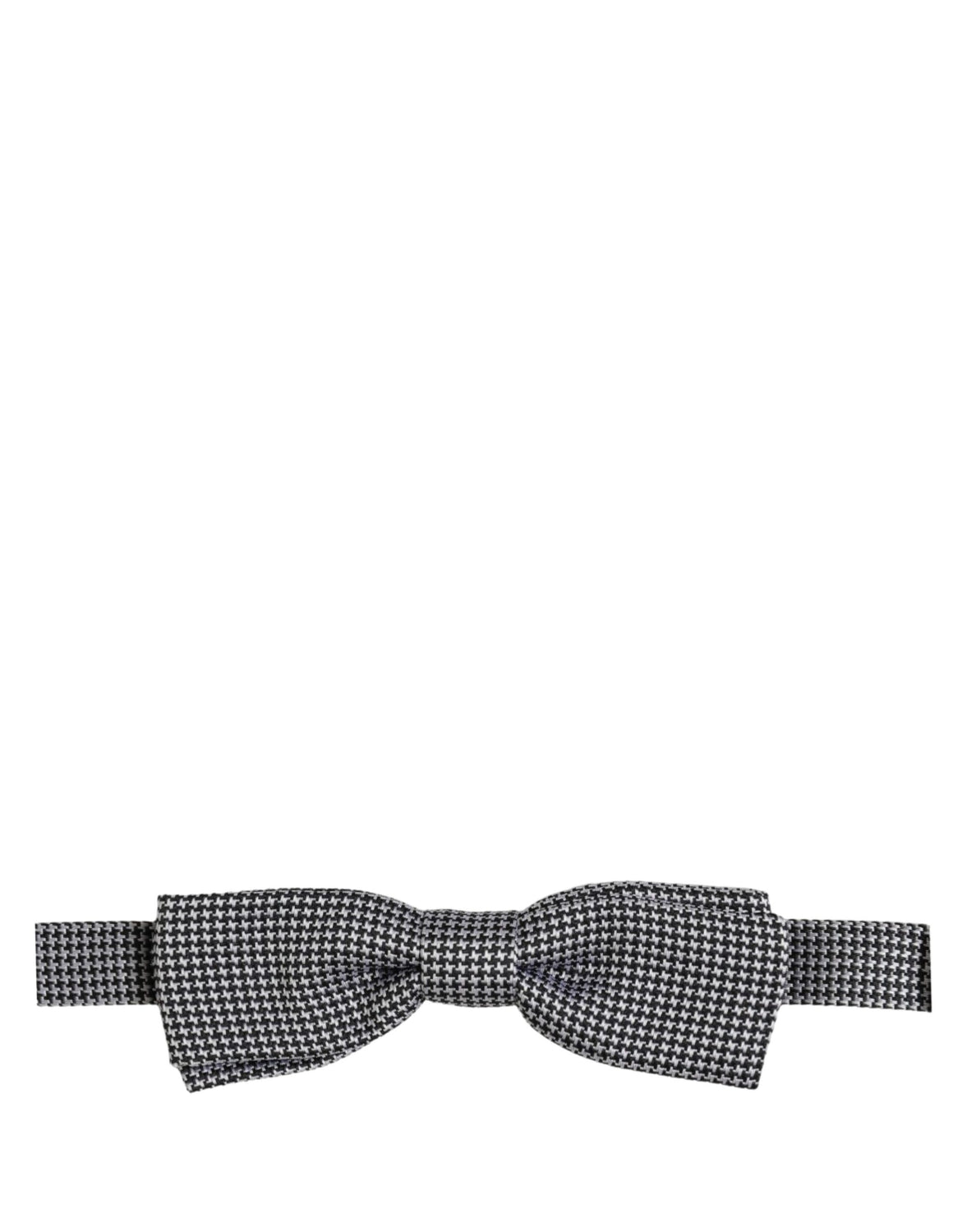 Black White Houndstooth Adjustable Neck Bow Tie