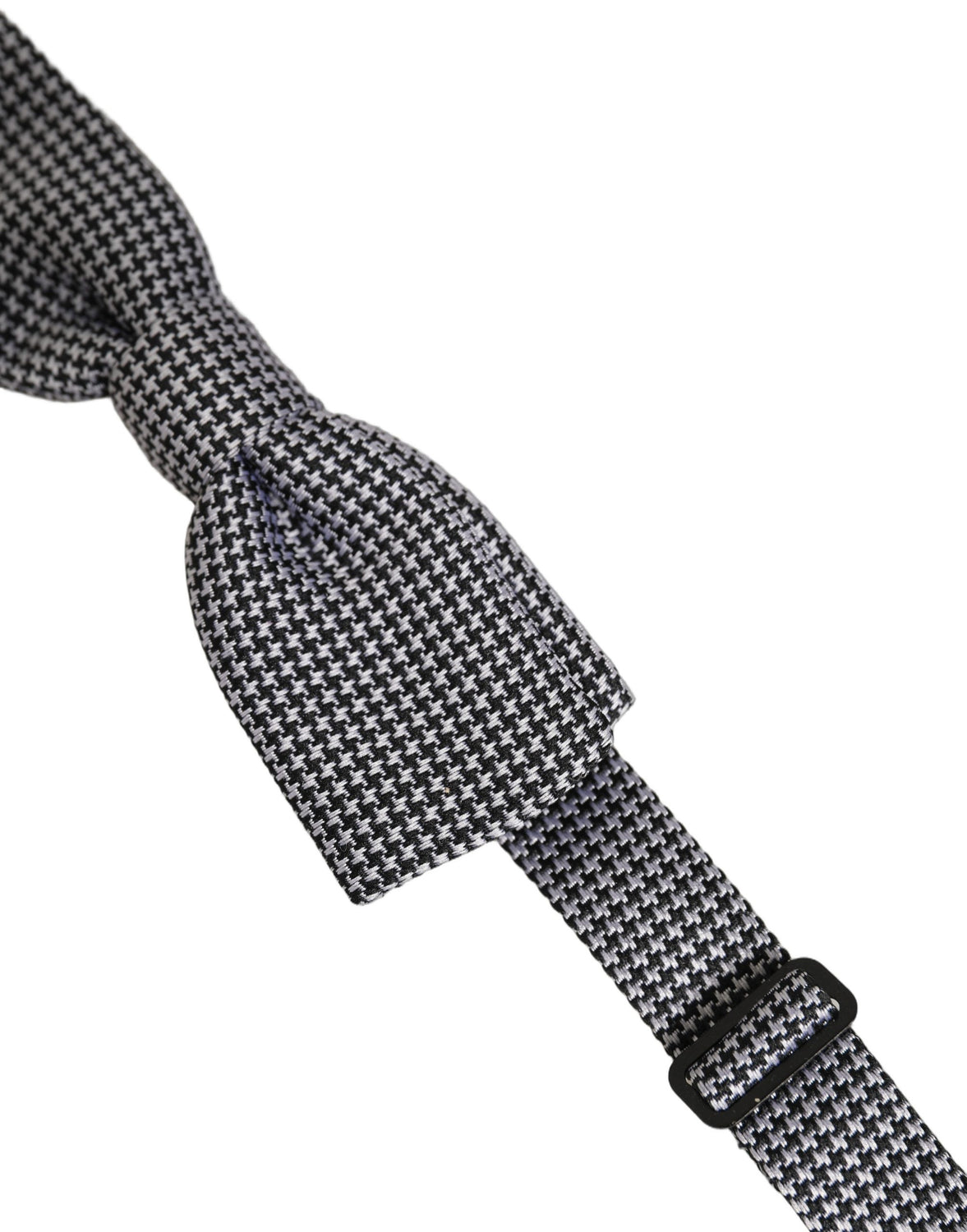 Black White Houndstooth Adjustable Neck Bow Tie