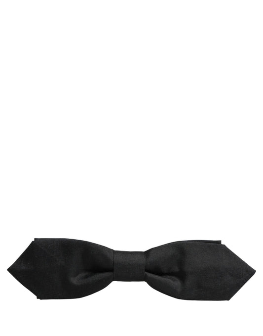 Men Black Polyester Adjustable Neck Papillon Bow Tie