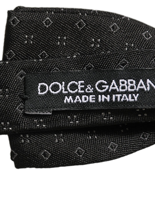 Black Diamond Pattern Adjustable Neck Papillon Bow Tie