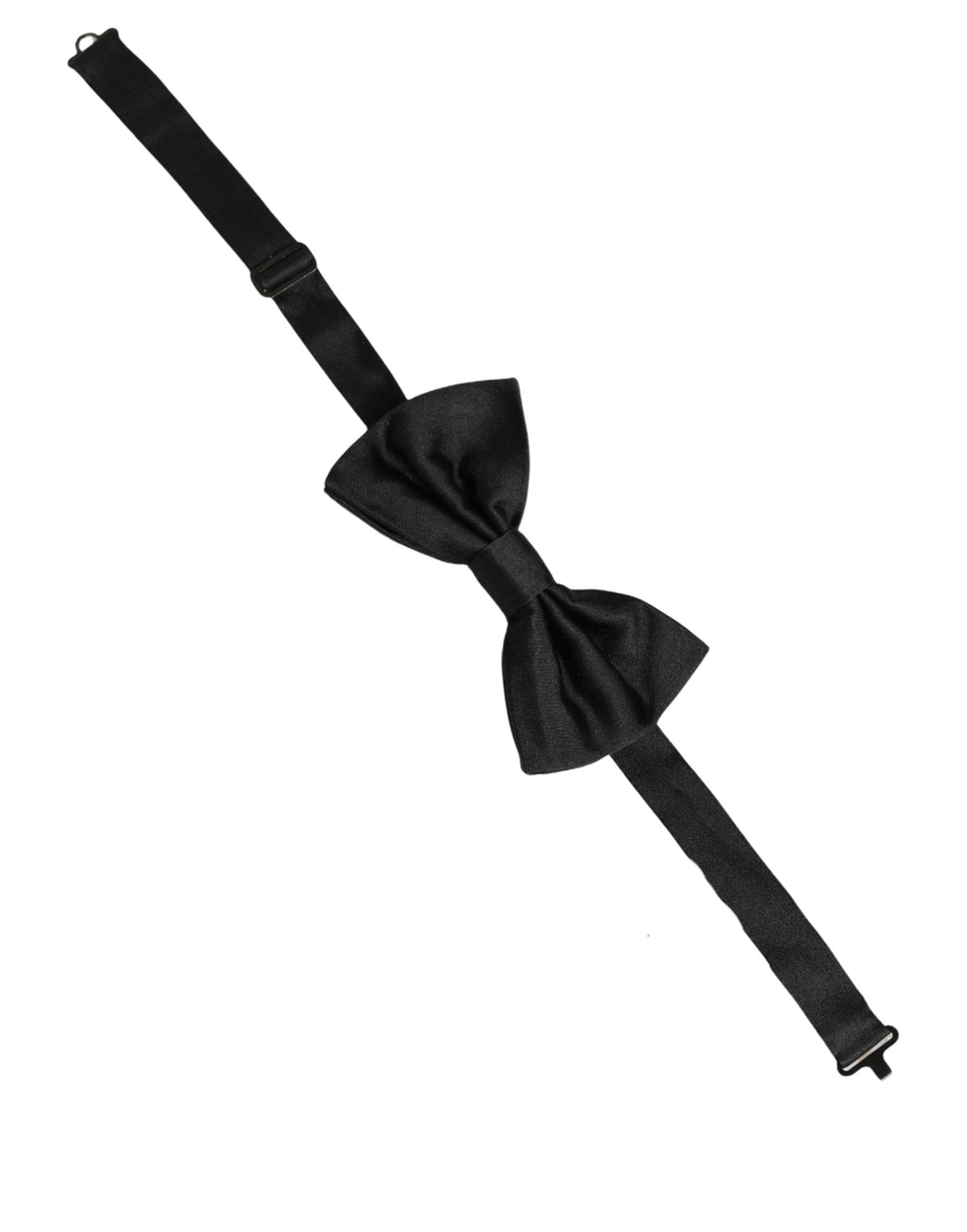 Men Black 100% Silk Adjustable Neck Papillon Bow Tie